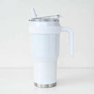 New 40 OZ Tumbler with Handle and Nozzle Straw Lid, Insulated Reusable Stainless Steel Travel Mug Keeps Drinks Cold up to 34 Hours