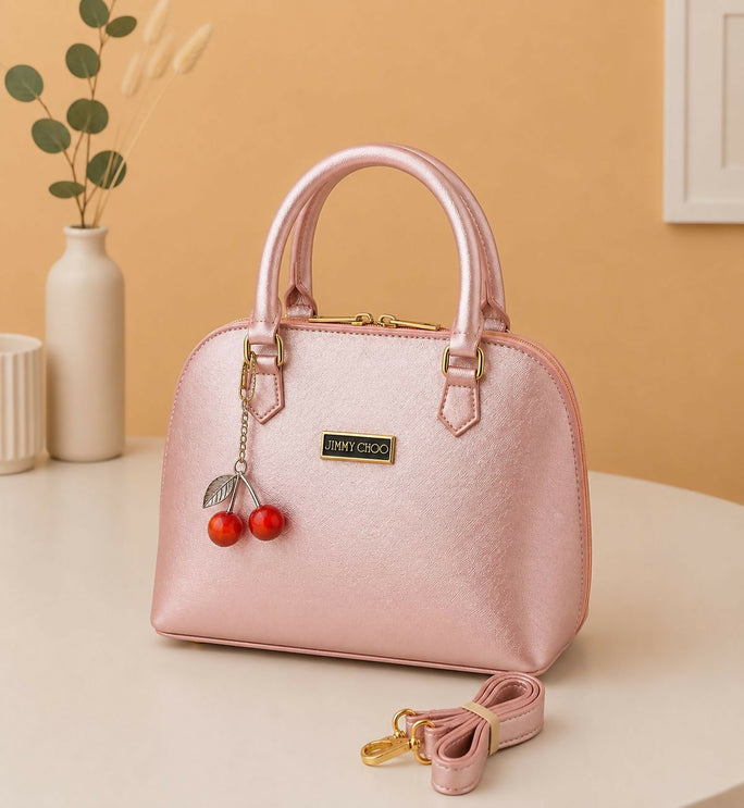 Trendy Crossbody Bag for Women & Girls - Metallic Top Handle Handbag with Adjustable Shoulder Strap