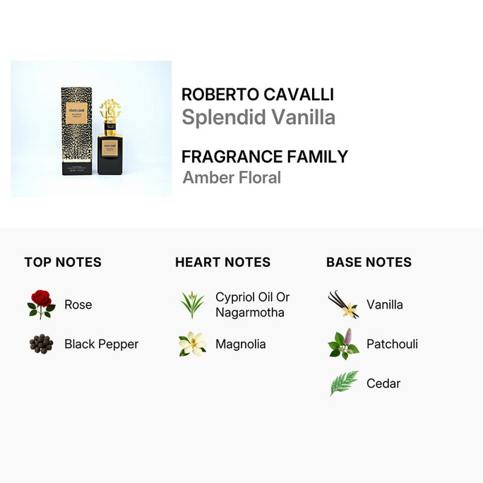 Roberto Cavalli Splendid Vanilla Eau De Parfum Unisex 100ml (8052464897254)