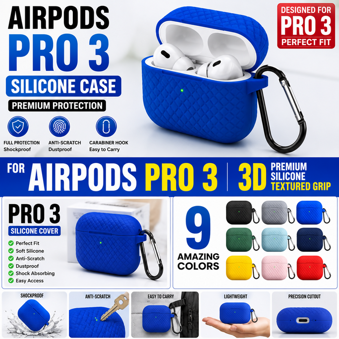 RED EARBUD PRO 3 WITH FREE SLICON CASE HIGH QUALITY
