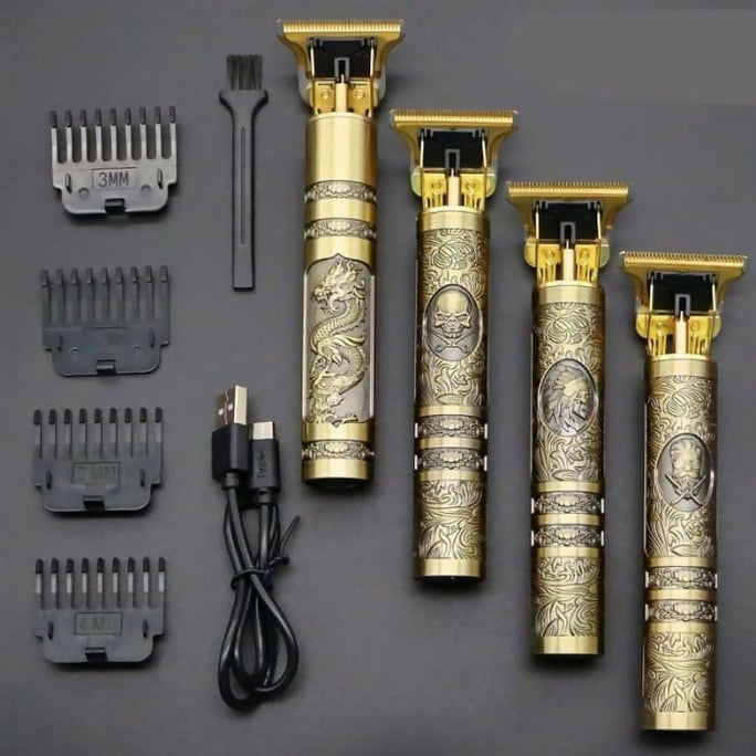 Professional Vintage T9 Hair Trimmer – Engraved Dragon Zero-Gapped