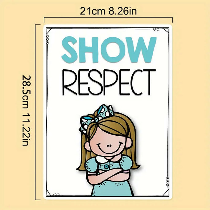 10-Piece Classroom Rules Educational Posters (A4)