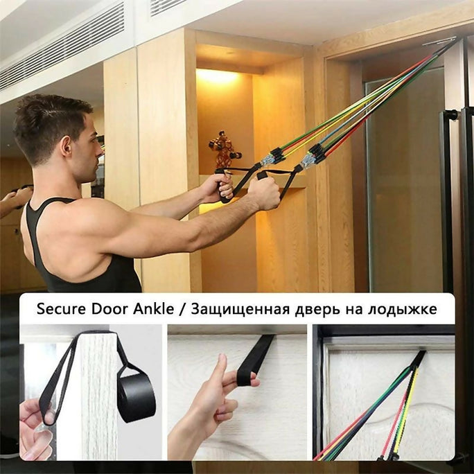 11(PCS) Power Exercise Resistance Band Set 5 In 1 Fitness Band Equipment For Men And Women