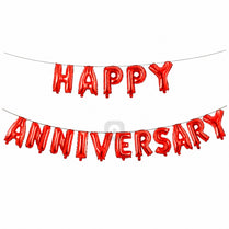 Happy Anniversary Gold Foil Letter Balloon Banner Set – Party Decoration