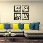 Set of 4 Sabar Shukar Tawakl Dua Wall Decor