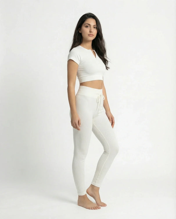 Sajiero Activewear Set - Zen Fit - White