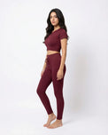 Sajiero Activewear Set - Zen Fit - Maroon