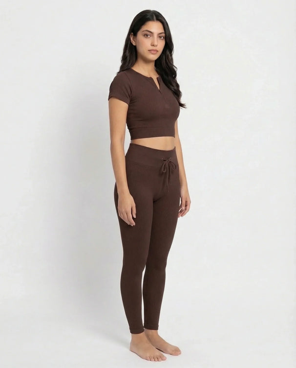 Sajiero Activewear Set - Zen Fit - Brown