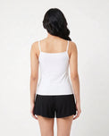Sajiero Soft Cotton Camisole - Thin Strap - White