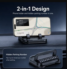 2-In-1 Multifunctional Car Mobile Phone Holder, Parking Number Plate And Phone Holder, Foldable Bracket, Car Interior Accessories Car Gadgets