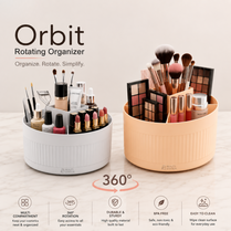 360° Rotating Makeup Organizer Plastic Cosmetic Storage Box – Makeup Brush Holder, Lipstick & Skincare Organizer for Dressing Table