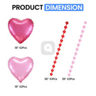 Heart Foil Balloon Hanging Decoration Set – Pink & Red
