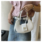 Elegant Moon Style Crescent Crossbody Bag for Women - Compact Leather Shoulder Handbag with Adjustable Long Strap