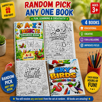 A to Z Kids Coloring Book – Random Pick Any One Book | Insects, Animals, Sea Fish & Sky Birds Coloring Book | Fun & Educational Activity Book for Kids Ages 3+ | Creative Learning, Drawing & Coloring Fun | Perfect Gift for Boys & Girls