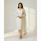 3 Pieces Unstitched Katan Silk Plain Shirt & Trouser With Organza Lining Dupatta For Womens & Girls