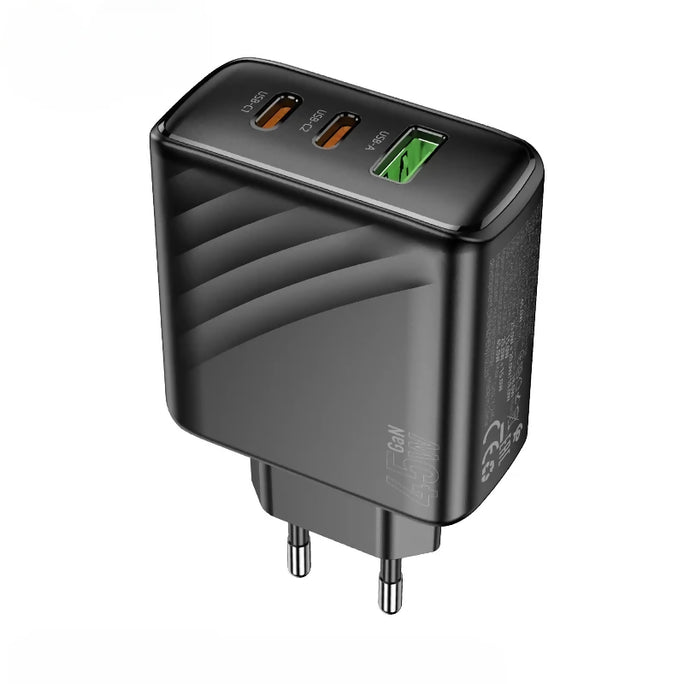 HOCO CS26A 45W 3-Port Fast Wall Charger 2x Type C + USB-A