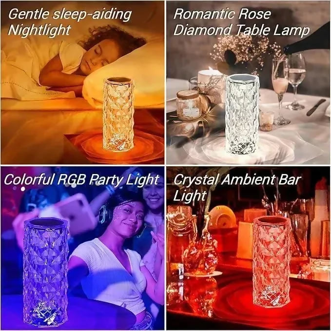 RGB Crystal Diamond Table Lamp with Remote Control