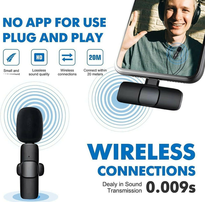 K8 3-in-1 Wireless Lavalier Microphone