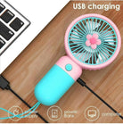 Mini Flower Portable Handheld Fan – USB Rechargeable Cooling Desktop Fan