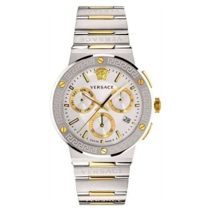 Versace VEZ900321 Men’s Quartz Swiss Made Two-tone Stainless Steel Silver Dial 43mm