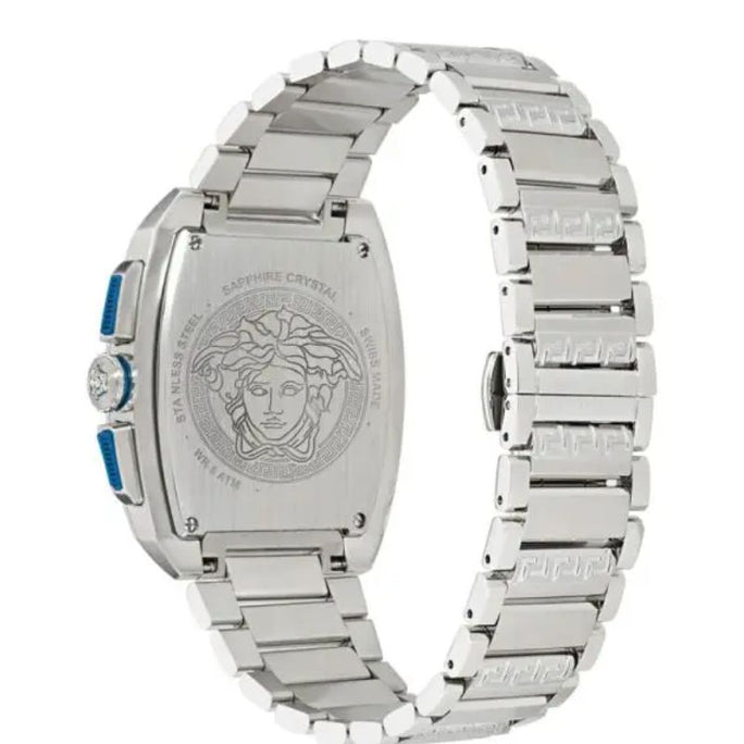 Versace VE6H00423 Men’s Quartz Swiss Made Silver Stainless Steel Blue Dial 42mm