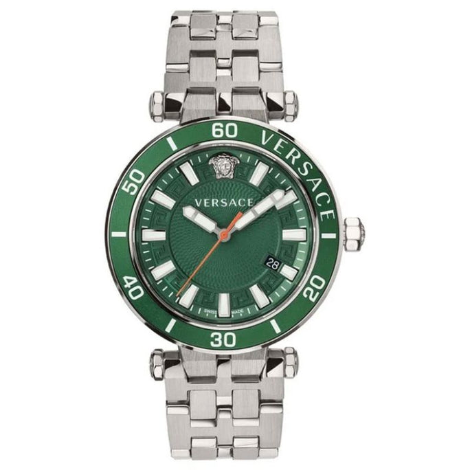 Versace VEZ300421 Men’s Quartz Swiss Made Silver Stainless Steel Green Dial 43mm