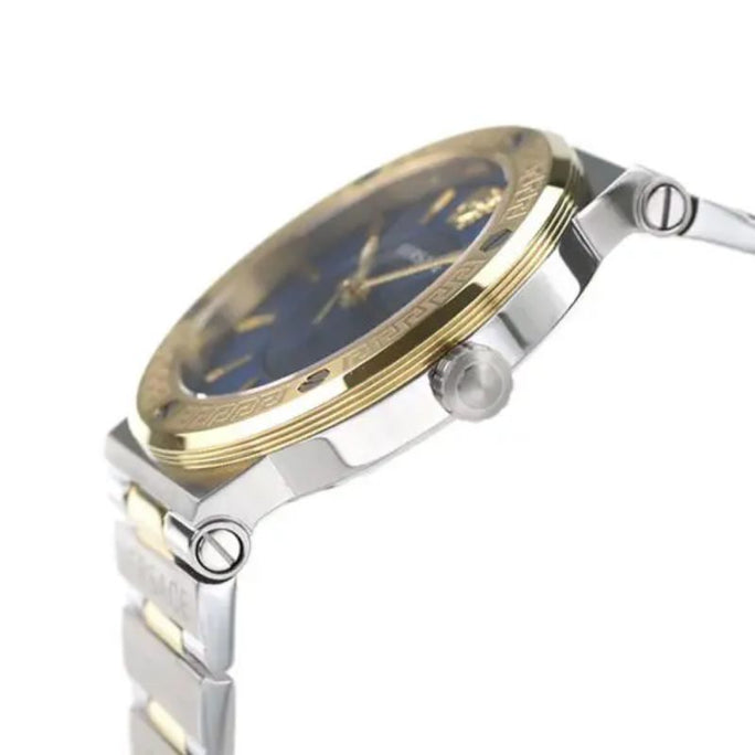 Versace VEVH01120 Women’s Quartz Swiss Made Two Tone Stainless Steel Blue Dial 38mm