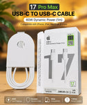 iPhone 17 Pro Max 60W USB-C to USB-C Fast Charging Cable (1m)