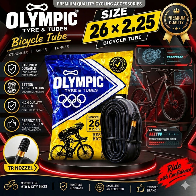 Olympic Heavy Duty Bicycle Tube (Size 20x2.25) - TR Nozzle Premium Quality