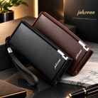 BALLEARY Men Long Wallet Leather Clutch Wallet with Wrist Strap