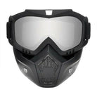 Motorcycle Riding Mask Goggles – Detachable Face Mask with UV Protective Lens for Bike, Ski & Off-Road (18cm Frame)