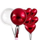 Romantic Heart & Round Foil Balloon Decoration Set