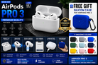 EARBUD PRO 3 WITH BLUE FREE SLICON CASE HIGH QUALITY