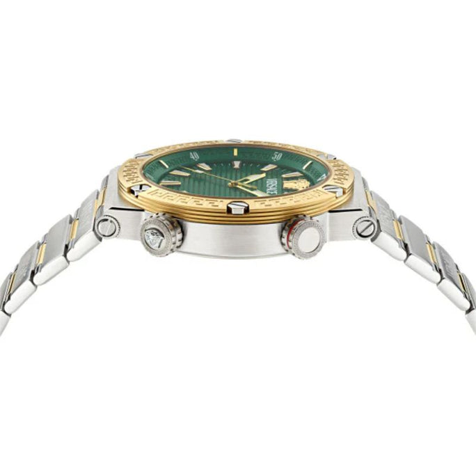 Versace VE8G00524 Men’s Quartz Swiss Made Two-tone Stainless Steel Green Dial 43mm