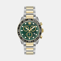 Versace VE6K00423 Greca Dome Men's Watch – Gold Tone, Round Dial, Quartz
