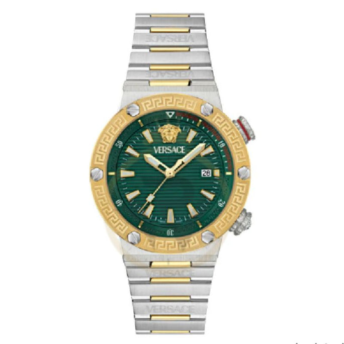 Versace VE8G00524 Men’s Quartz Swiss Made Two-tone Stainless Steel Green Dial 43mm