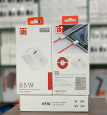 One Plus 65W Fast Charger with Type-C to Type-C Cable