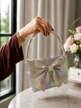 Trendy Shiny Crystal Bow Crossbody Handbag for Women & Girls - Elegant Party & Casual Shoulder Bag