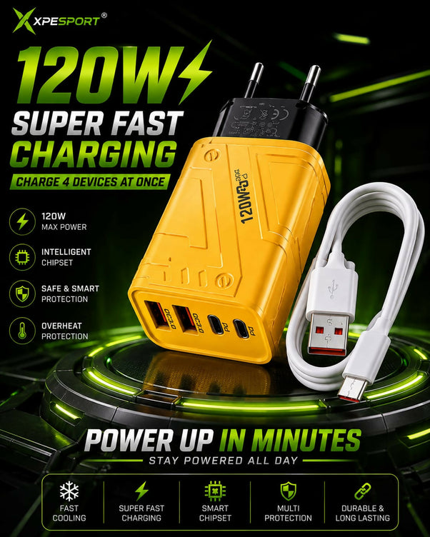 XPESPORT 120W GaN Fast Charger with Type-C Cable