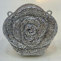 Elegant Rose Flower Rhinestone Crystal Clutch Bag for Women - Premium Hard Case Evening Crossbody Purse