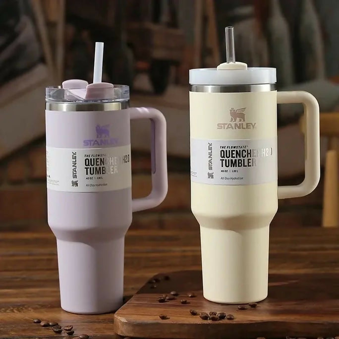 Premium Stanley Quencher H2.O flowstate Stainless Steel 40 Oz insulated Cup, Tumbler, keep Drink hot and cold for certain hours