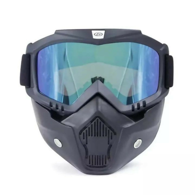 2 In 1 Motorcycle Bike Detachable Helmet Goggles Mask