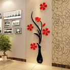 Modern 3D Wooden Flower Wall Art – wooden Floral Wall Decor for Living Room & Bedroom