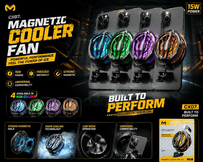 CX07 Magnetic Phone Cooler Fan 15W with RGB Light
