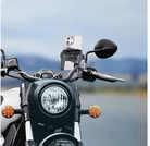 Metal Bike Mobile Holder with USB Charger | Heavy Duty Motorcycle Phone Holder | Universal Handle Bar Mount All Phones Mobile Holder Adjustable Mobile Holder Riding Mobile Holder Long Ride Mobile Holder
