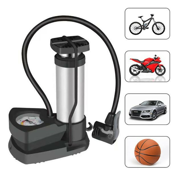 Gauge PUMP Original Portable Mini Foot Air Pump with Pressure Gauge