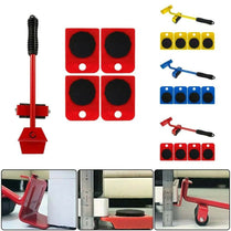 Furniture Lifter Easy To Move Slider 5 Piece Mobile Tool Set, Heavy Furniture Appliance Moving And Lifting System - Maximum Load Weight 4 Wheeled Mover Roller 1 Wheel Bar Hand Tools Set