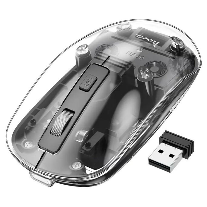 HOCO GM29 Mysterious Dual-Mode Transparent Wireless Silent Mouse