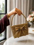 Trendy Shiny Crystal Bow Crossbody Handbag for Women & Girls - Elegant Party & Casual Shoulder Bag