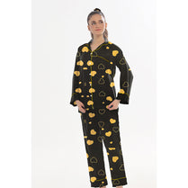 Sajiero Linen Pajama Suit with Scrunchie - Royal Dusk
